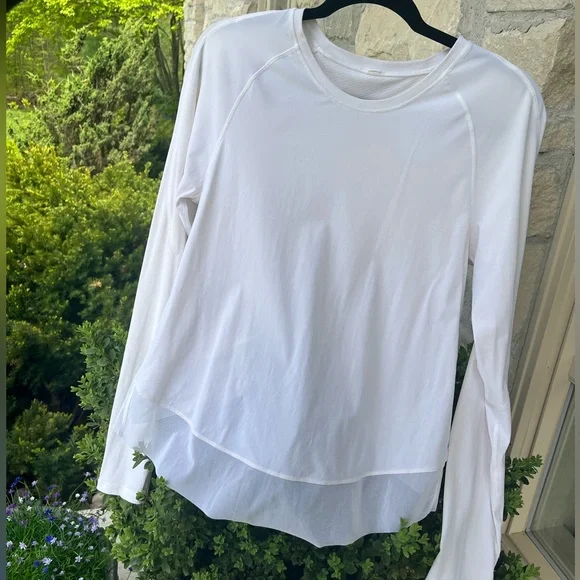LULULEMON Quick Pace Long Sleeve White Size 8 EUC - Picture 7 of 16